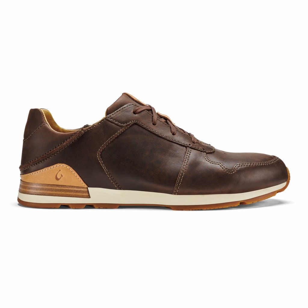 Olukai Men's Huaka I Li Sneaker - Dark Wood US754-928